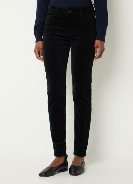 BRAX Shakira mid waist skinny fit broek van fluweel