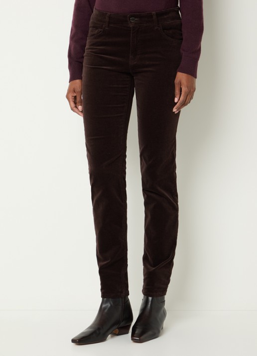 BRAX Shakira mid waist skinny fit broek van fluweel