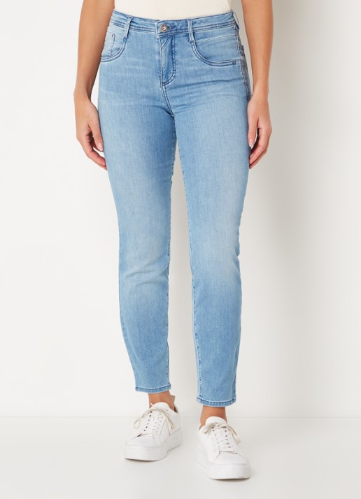 BRAX Shakira mid waist slim fit jeans met lichte wassing - detail 4 indigo