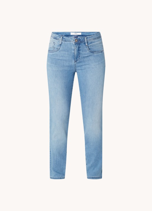 BRAX Shakira mid waist slim fit jeans met lichte wassing - voorkant 2 indigo