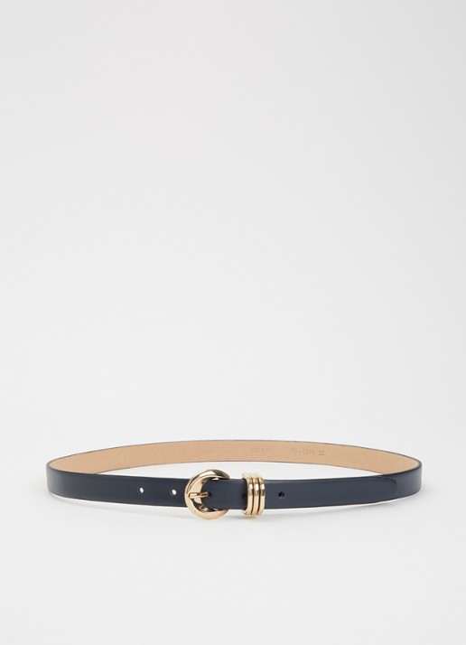 BRAX Style riem van leer  - voorkant donkerblauw