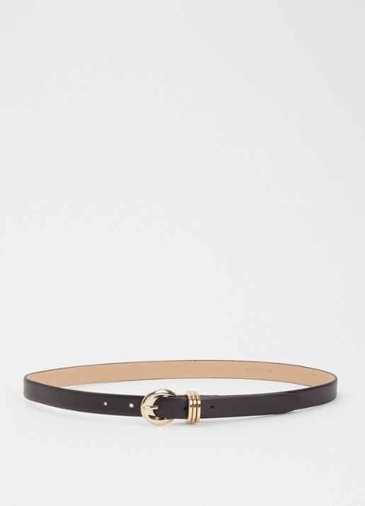 BRAX Style riem van leer  - voorkant donkerbruin