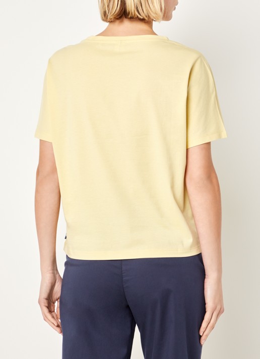 BRAX T-shirt met borduring - achterkant lichtgeel