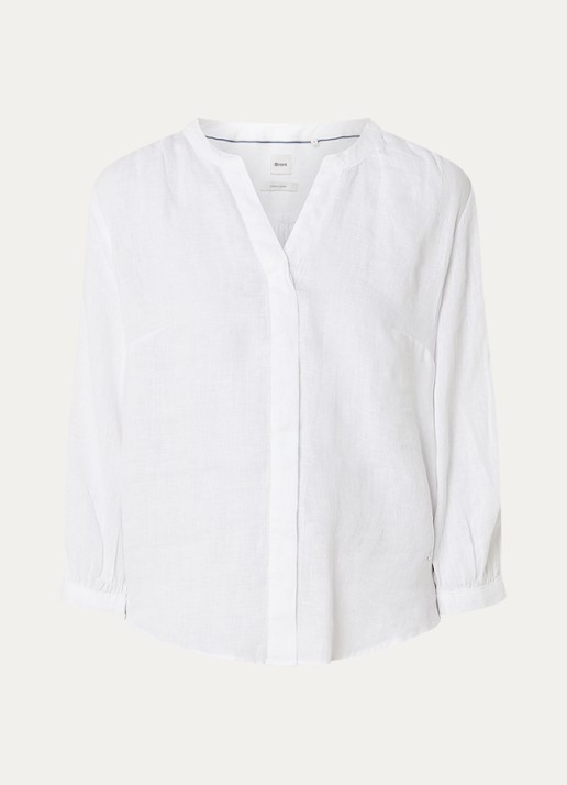 BRAX Velia blouse met V-hals - voorkant 3 wit