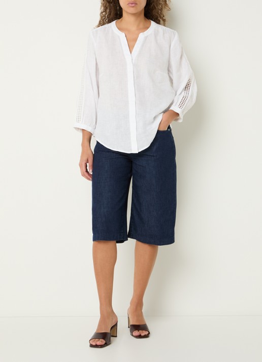 BRAX Velia blouse met V-hals - voorkant 4 wit