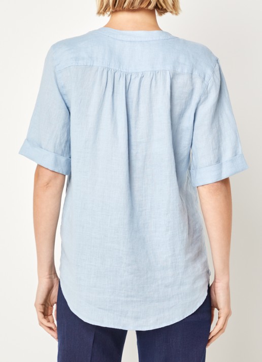 BRAX Veri blouse met V-hals - achterkant 4 blauwgrijs