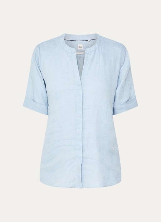 BRAX Veri blouse met V-hals - voorkant blauwgrijs