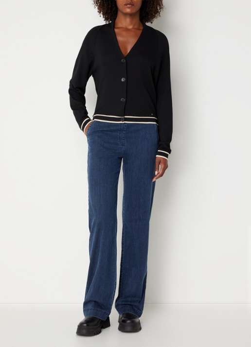 BRAX Vest met V-hals - voorkant 4 zwart
