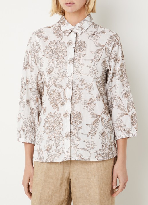 BRAX Vicki blouse met bloemborduring