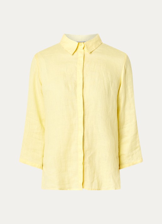 BRAX Vicki blouse van linnen - voorkant 3 lichtgeel