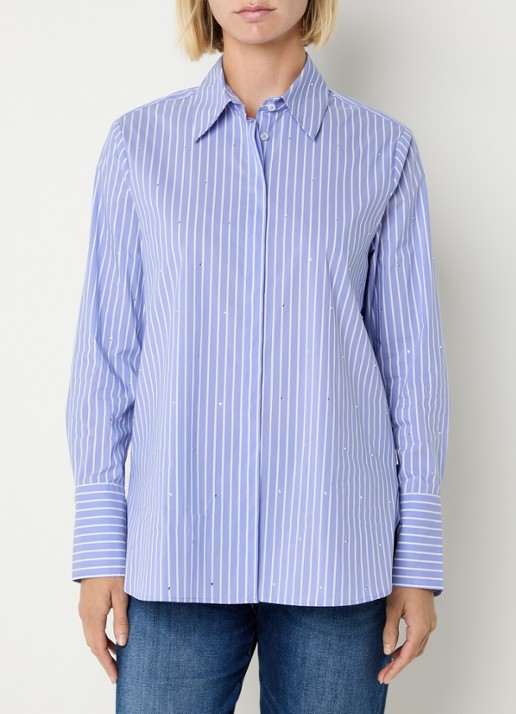 BRAX Viki blouse met streepprint en strass