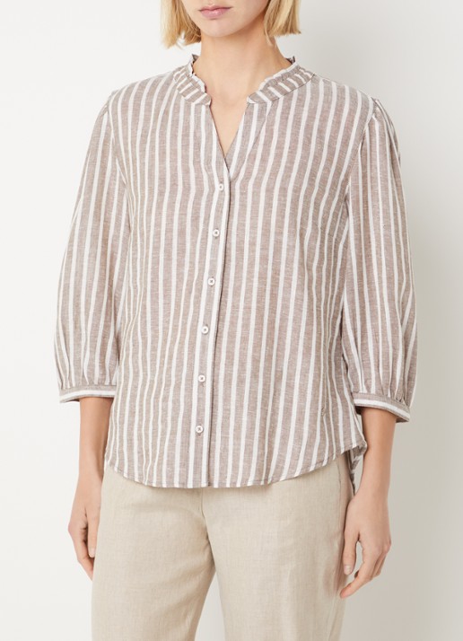 BRAX Violet blouse met streepprint en lurex