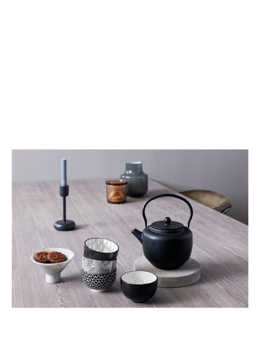 Bredemeijer Asia Pucheng theekopje 20 cl set van 4 - voorkant 2 zwart