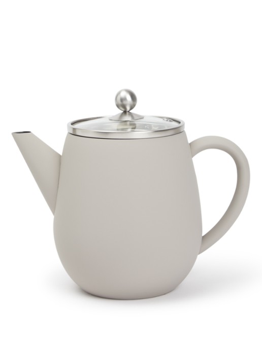 Bredemeijer Duet Eva theepot 1,1 liter - voorkant 2 grijs