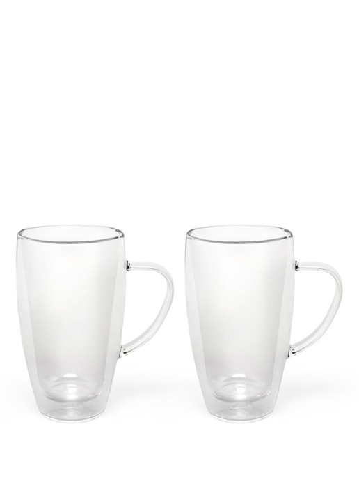 Bredemeijer Duo dubbelwandig koffie- en theeglas 32 cl set van 2 - voorkant 2 transparant