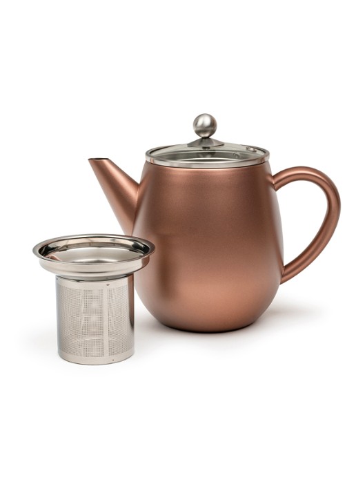 Bredemeijer Eva theepot 1,1 liter - voorkant 2 bruin