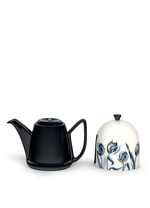 Bredemeijer Manto theepot met theemuts 1,1 liter - voorkant 2 zwart