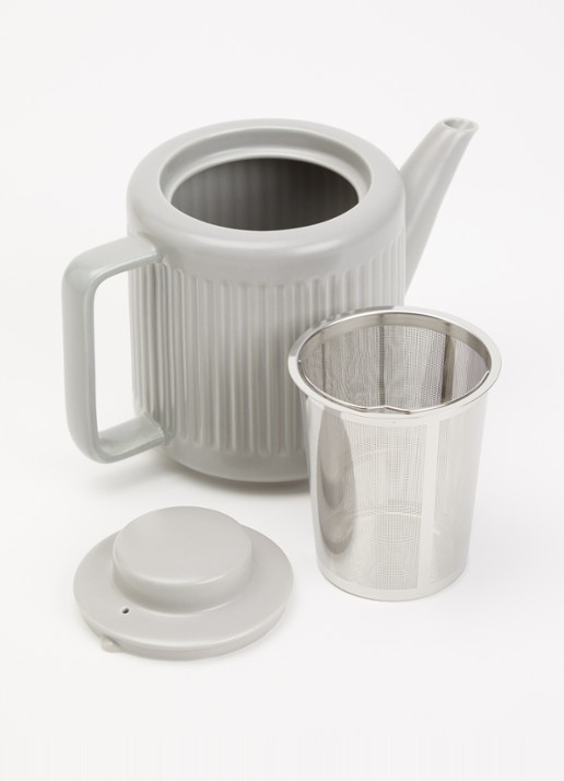 Bredemeijer Skagen theepot met filter 1,2 liter - voorkant 2 lichtgrijs