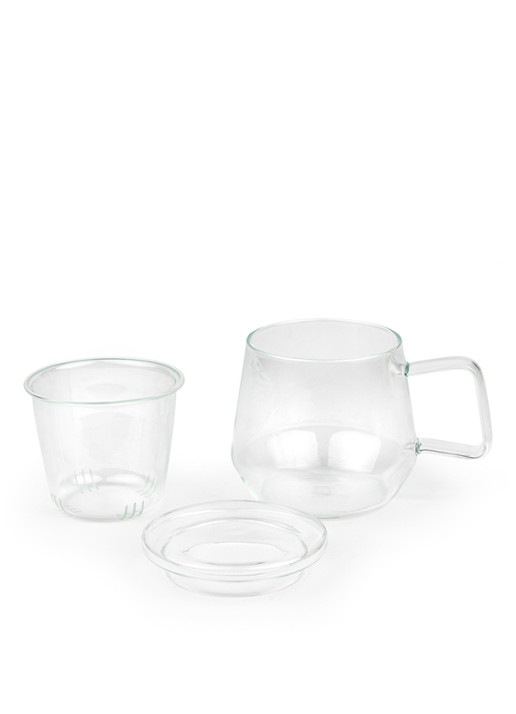 Bredemeijer Tea For One Livorno kopje met theetip en filter 29 cl 3-delig - detail transparant