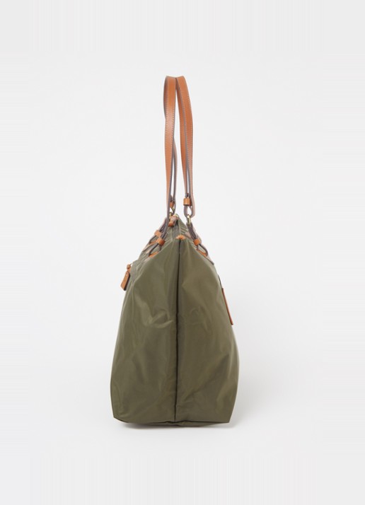Bric's Sportina L shopper met leren details en uitneembaar etui - detail 4 bronsgroen