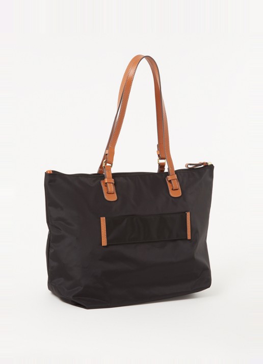 Bric's X-Bag shopper met leren details - achterkant zwart