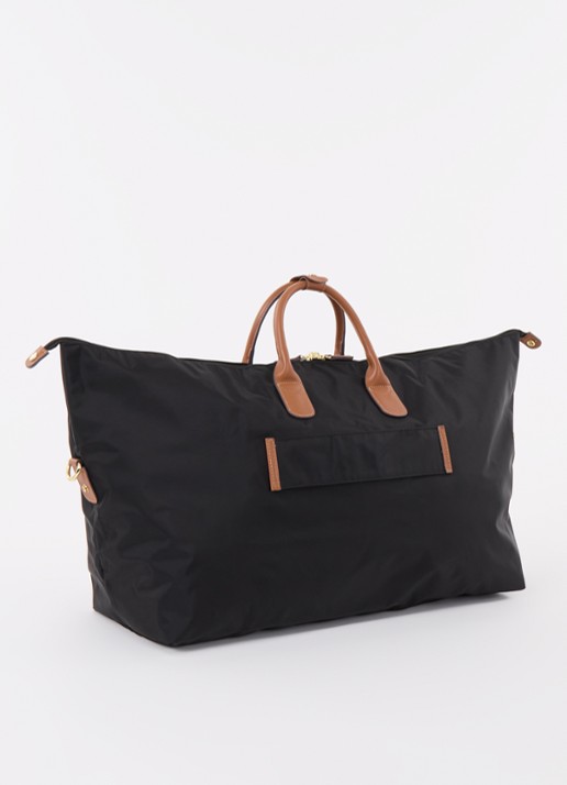 Bric's X-Collection Holdall weekendtas met leren details en uitneembaar etui - achterkant zwart