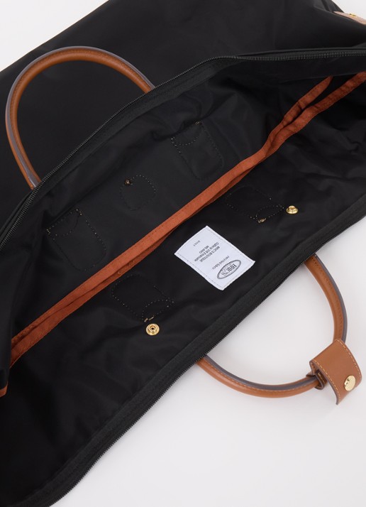 Bric's X-Collection Holdall weekendtas met leren details en uitneembaar etui - detail 3 zwart