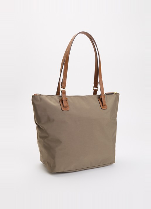 Bric's X-collection Urban toilettas met leren details - achterkant bruin