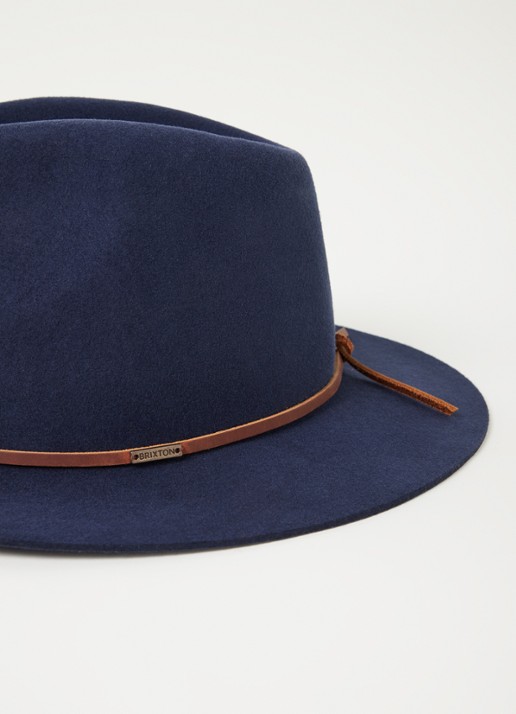 Brixton Wesley Fedora hoed van wol - detail 2 donkerblauw