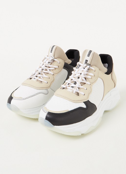 Bronx Baisley sneaker met leren details - detail 2 wit