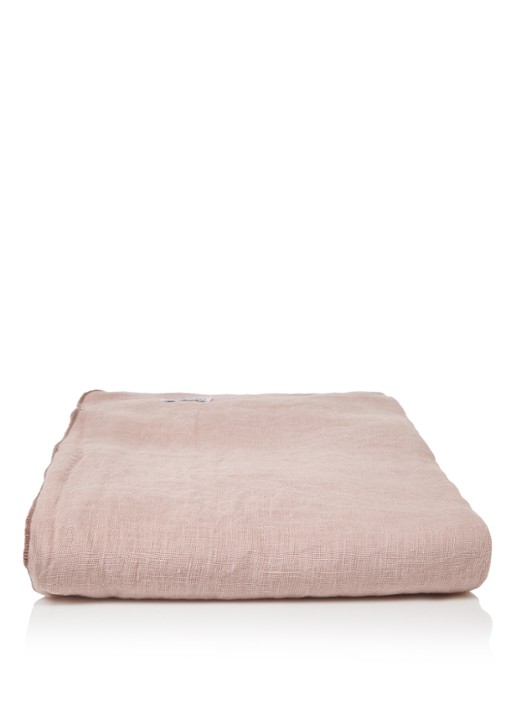 Broste Copenhagen Gracie tafelkleed van linnen 160 x 200 cm - voorkant lichtroze