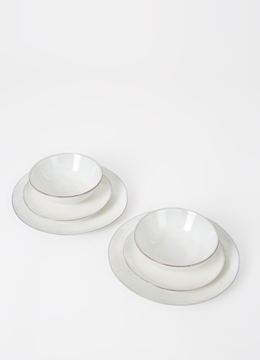 Broste Copenhagen Nordic diner serviesset 6-delig - voorkant 2 zand