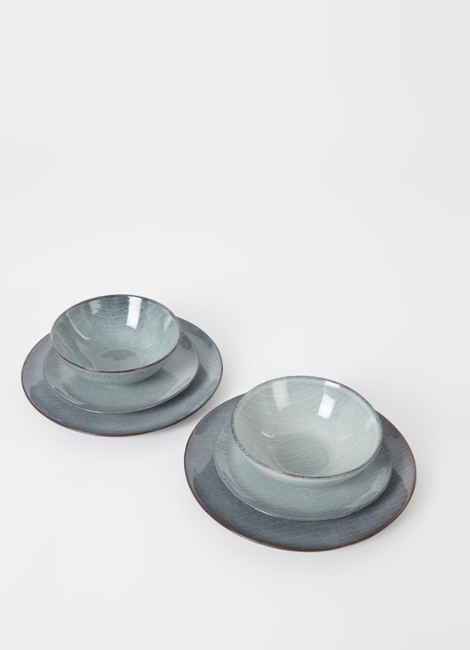 Broste Copenhagen Nordic diner serviesset 6-delig - voorkant 2 lichtblauw