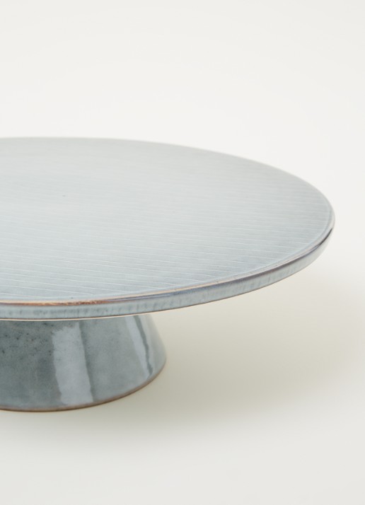 Broste Copenhagen Nordic Sea taartplateau 30 cm - voorkant 2 blauwgrijs