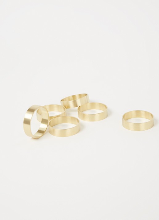 Broste Copenhagen Servet ring set van 6 - detail 3 goud