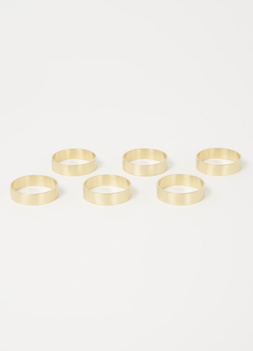 Broste Copenhagen Servet ring set van 6 - voorkant 2 goud