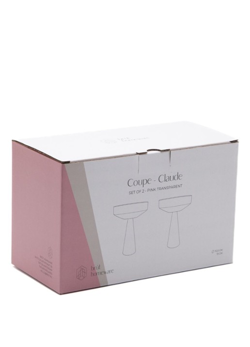 Brût Homeware Coupe glas 22,5 cl set van 2  - detail roze