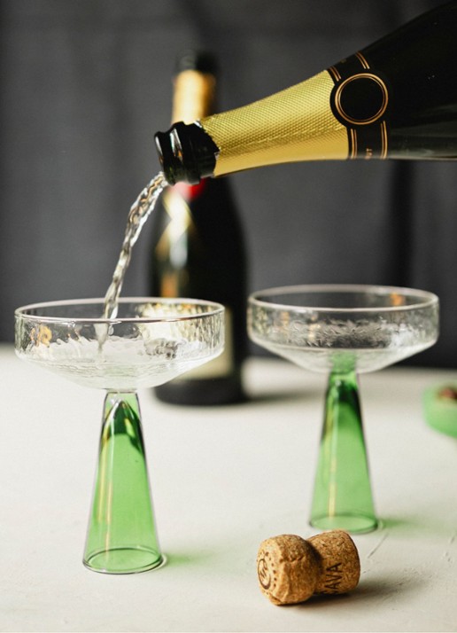 Brût Homeware Coupe glas 22,5 cl set van 2  - detail 5 groen