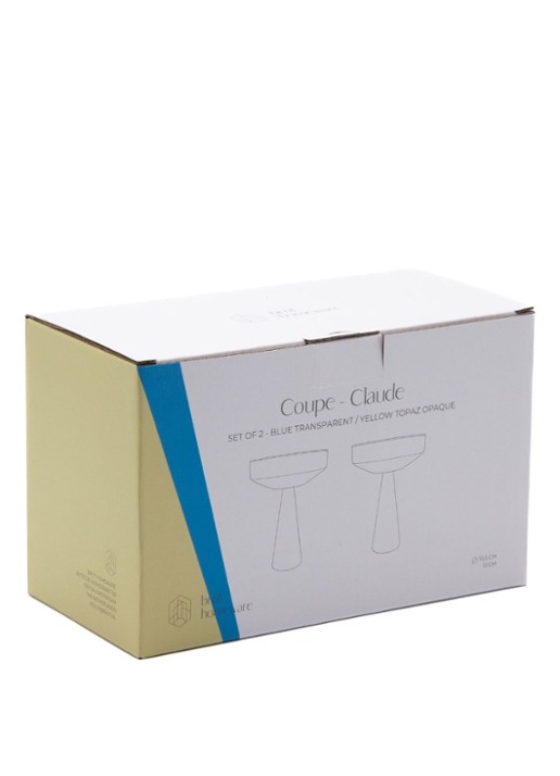 Brût Homeware Coupe glas 22,5 cl set van 2  - detail geel