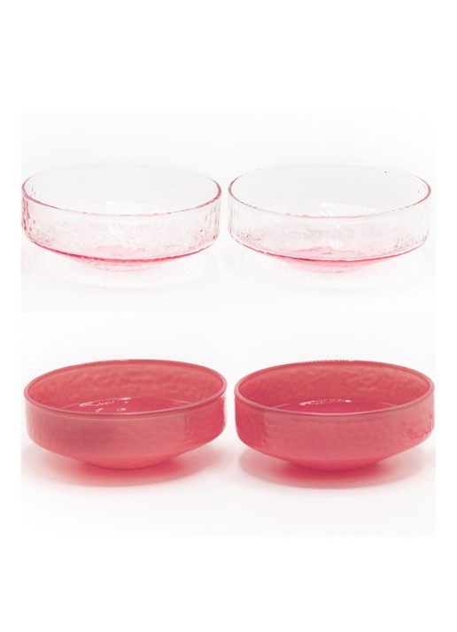 Brût Homeware Kom 10,5 cm set van 4 - voorkant 2 roze