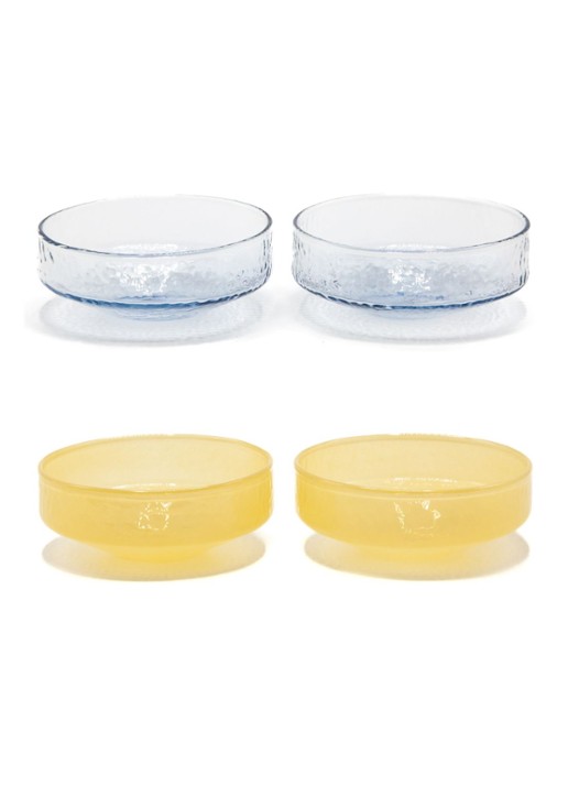 Brût Homeware Kom 10,5 cm set van 4 - voorkant 2 geel