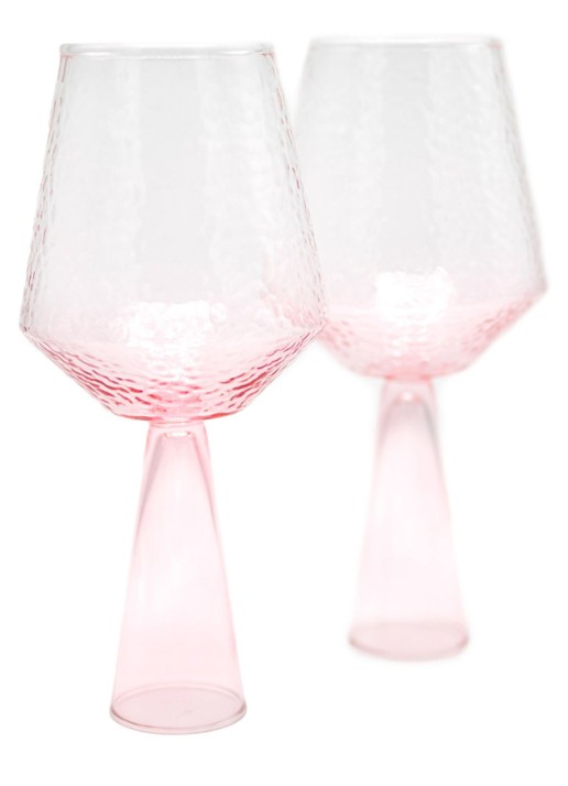 Brût Homeware Wijnglas 40 cl set van 2 - voorkant 2 roze