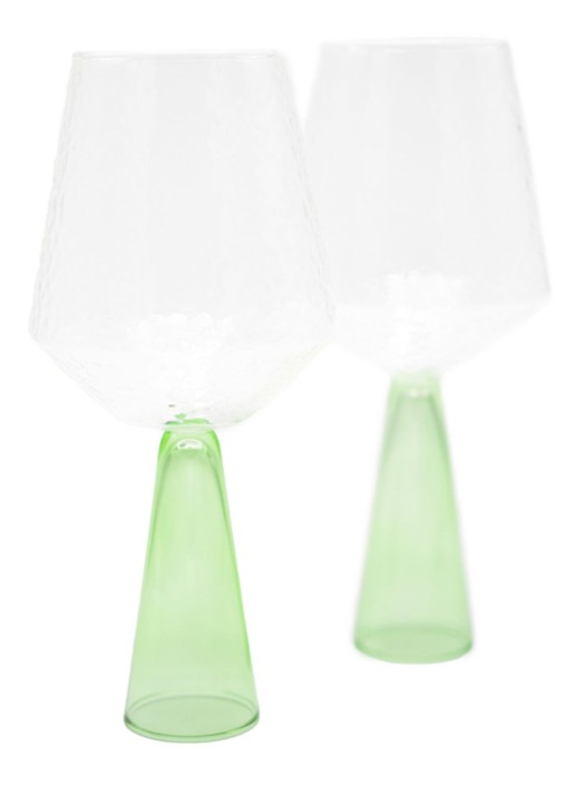 Brût Homeware Wijnglas 40 cl set van 2 - voorkant 2 groen
