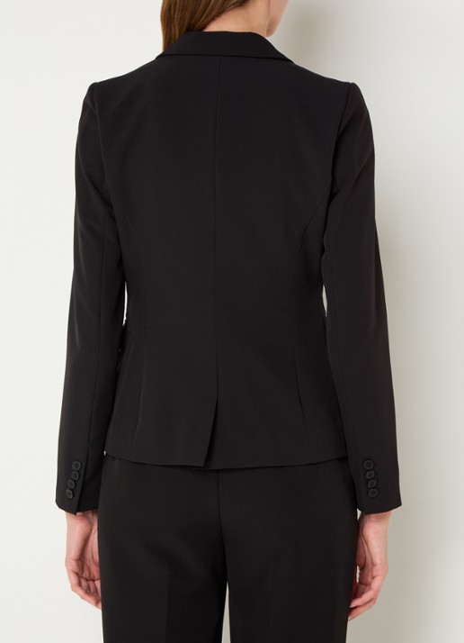 Bruuns Bazaar Alberte blazer met klepzakken - achterkant zwart