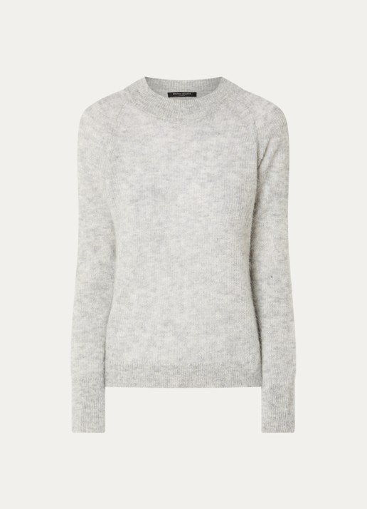 Bruuns Bazaar Ama grofgebreide trui in alpaca wolblend - voorkant 2 lichtroze