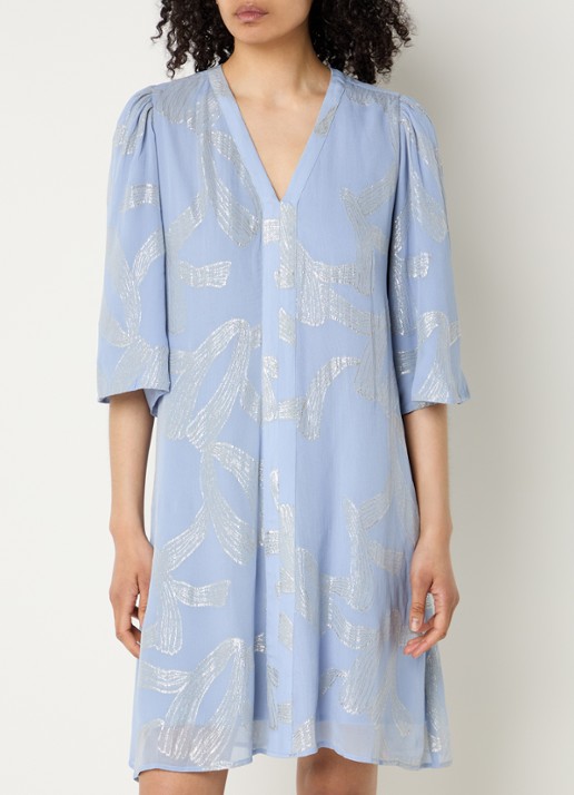 Bruuns Bazaar Amandra mini jurk met V-hals en print