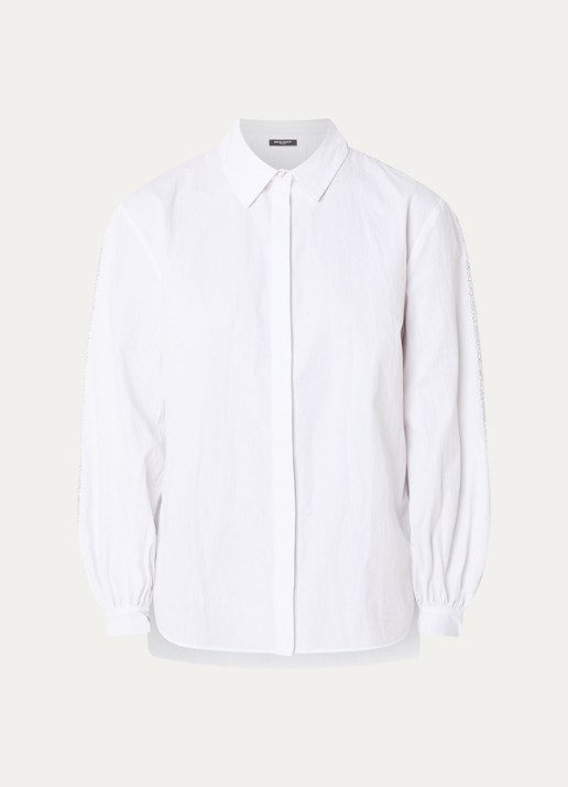 Bruuns Bazaar ChelyoBBLure blouse met kralendecoratie - voorkant khaki