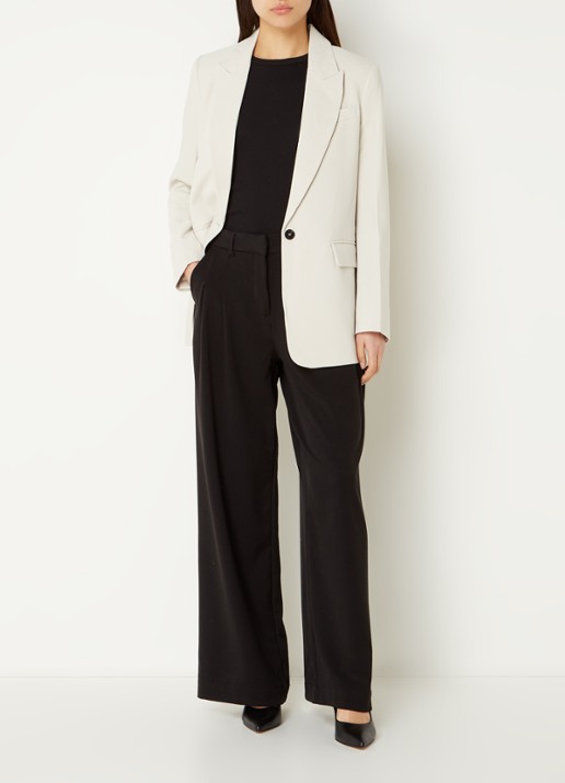 Bruuns Bazaar CindySus Frida blazer - voorkant 3 gebroken wit
