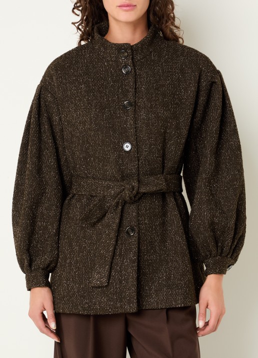Bruuns Bazaar CryosaBBMaddi mantel in wolblend met tweed-look
