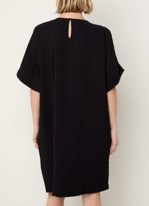 Bruuns Bazaar Gigi midi jurk met vlindermouw - achterkant 4 zwart